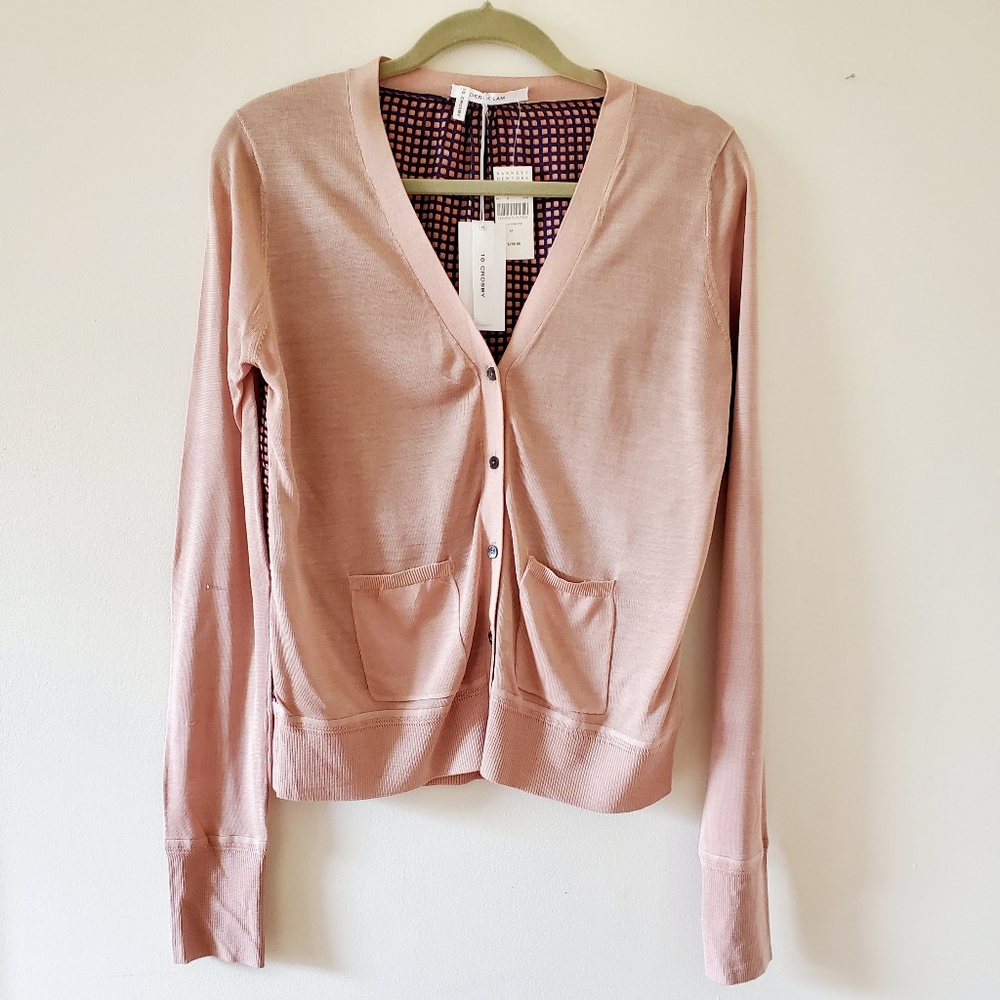 10 Crosby Derek Lam Printed Back Silk Cardigan